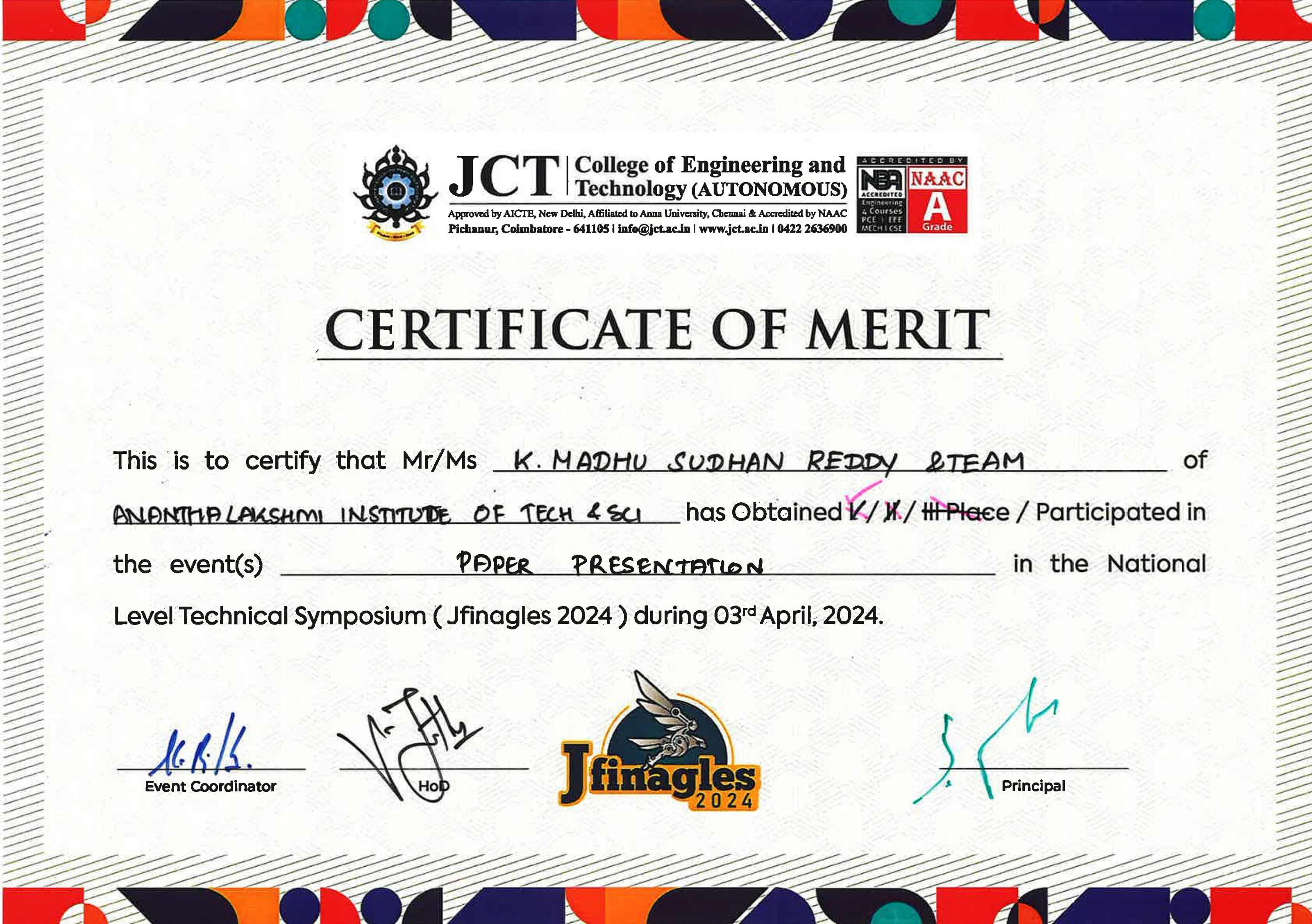 Certificate 23